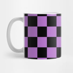 Checkered Square Seamless Pattern - Black & Purple Mug